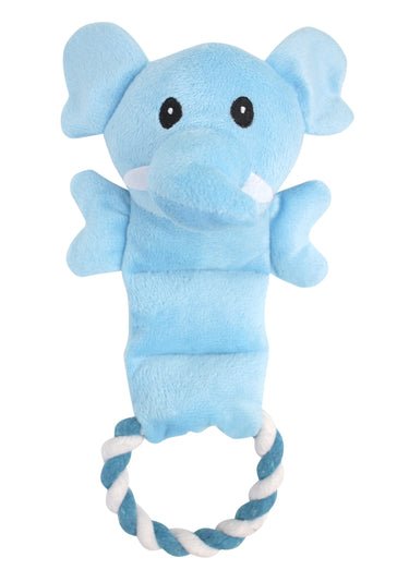 Jouet peluche sonore éléphant pour chien Bleu