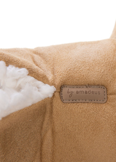 Chaussons chauds  en suédine fourrés Camel
