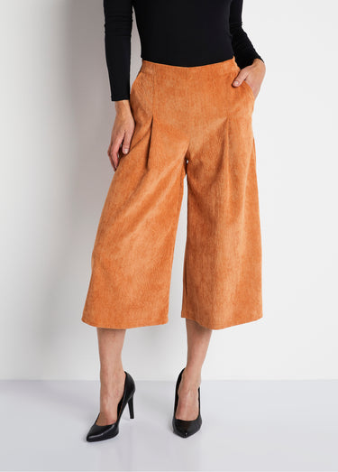 Jupe-culotte longue velours milleraies Caramel