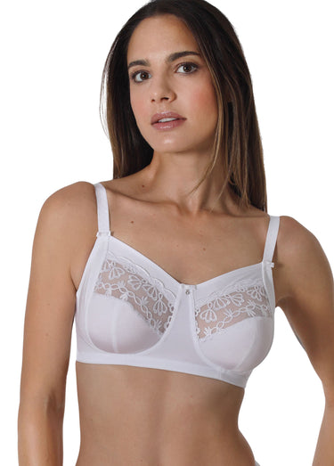 Soutien-gorge sans armatures tulle brodé Blanc