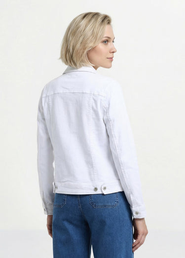 Veste en jean coupe droite stretch Blanc