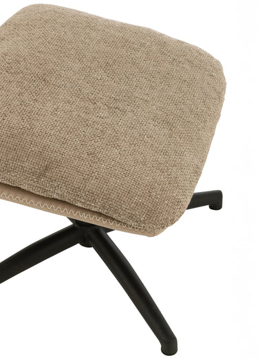 Fauteuil relax tissu + repose pieds 2BF Beige foncé / Noir