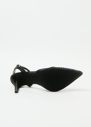 Escarpins chic résille strass Noir