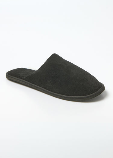 Chaussons mules doux éponge Noir