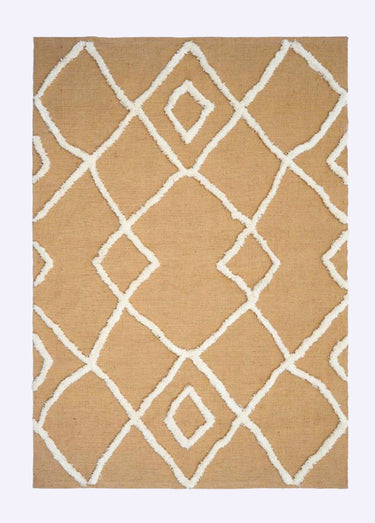 Tapis avec motif ethnique chic 120x170cm Naturel / Blanc