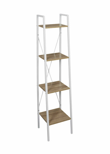 Etagère design métal clair et bois Bois / Blanc