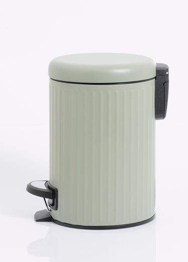 Poubelle de salle de bain 3L métal strié Sauge