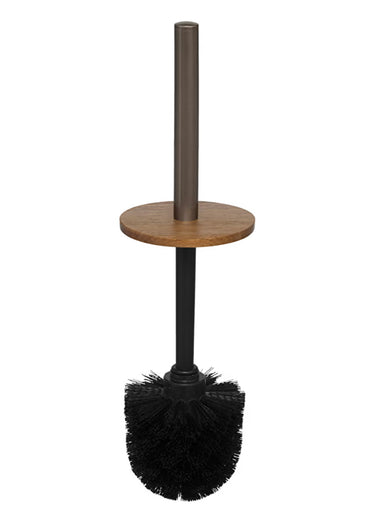 Brosse WC ronde effet pierre  travertin Beige