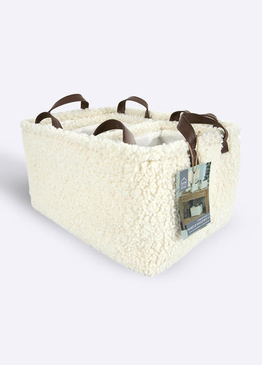 Paniers rangement bouclette, avec anses Blanc bouclette