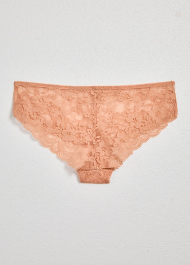 Shorty sexy en dentelle transparente Rose