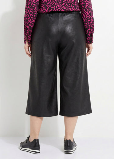 Jupe-culotte maille unie aspect peau Noir
