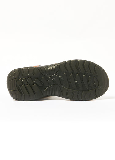 Sandales confortables cuir, 3 brides Camel