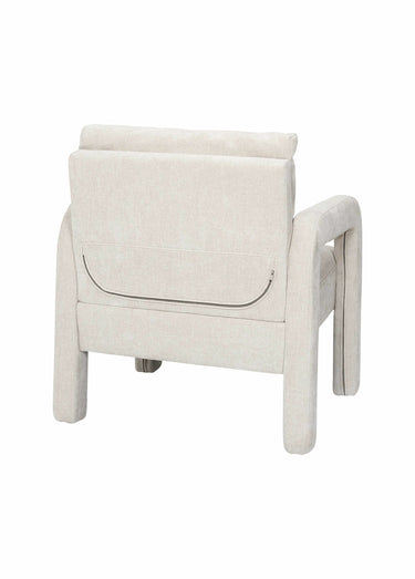 Fauteuil bas en tissu maille chenille Blanc