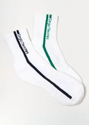 Chaussettes de sport ligne + logo, clair Blanc Lot 2