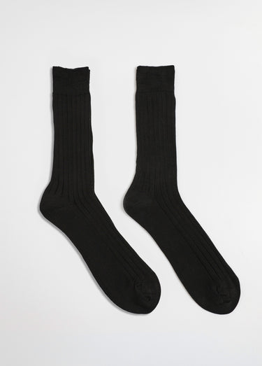 Lot de 2 Chaussettes fil d'Écosse pur coton Noir