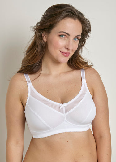 Soutien-gorge coton sans armatures maintien Blanc