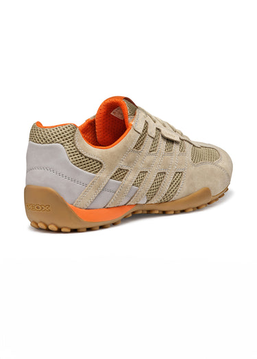 Baskets sportwear multimatières à lacets Sable