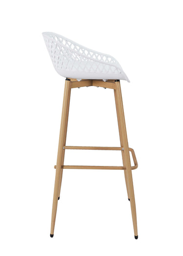 Tabouret de bar avec dossier ajouré Blanc