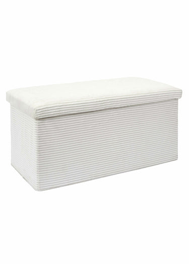 Pouf bouclette avec coffre de rangement 2B Beige