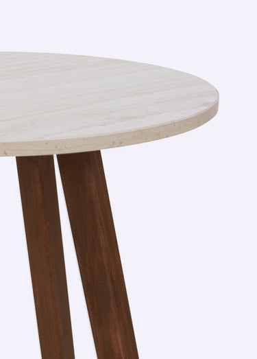 Table d'appoint en bois pieds compas Blanc