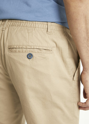 Bermuda coton ceinture élastiquée Beige