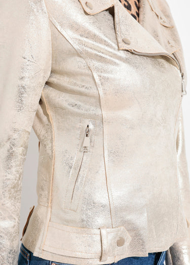 Veste zippée style motard irisée Dore