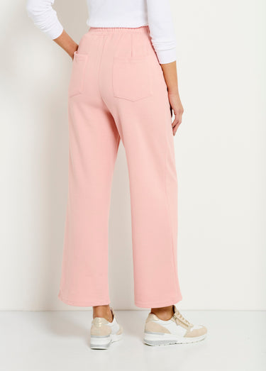 Pantalon large confort maille polo Rose Nude