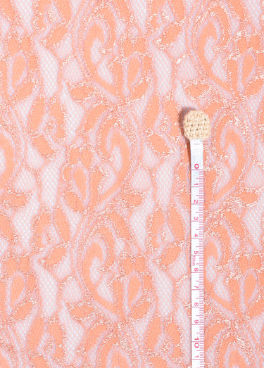 Coupon dentelle fleurie à reflets, 3T Terracotta