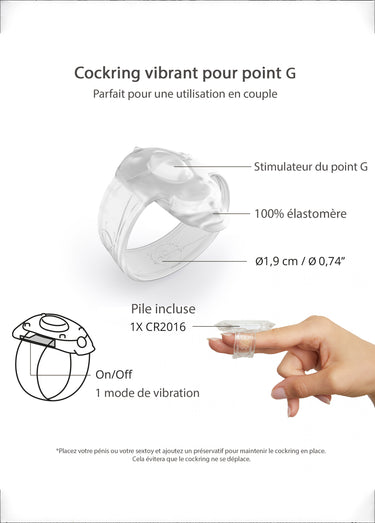 Sextoy bague stimulante G-LOVER Transparent