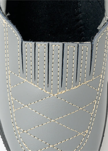 Mocassins cuir largeur confort élastiqués Gris