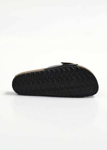 Mules anatomiques avec boucle métal Vernis Noir
