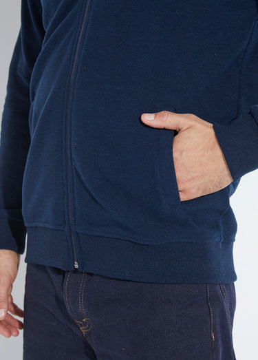 Gilet zippé doux en maille, col montant Marine