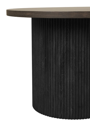 Table basse ovale avec pieds rainurés 1F Marron Fonce