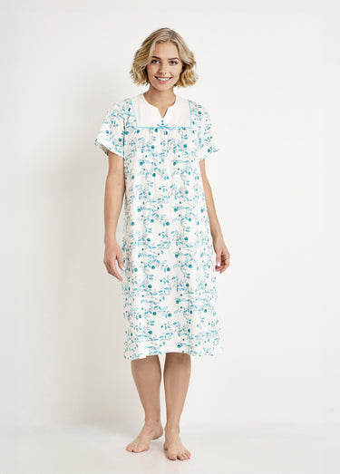 Chemise de nuit confort mi longue imprimée Aqua
