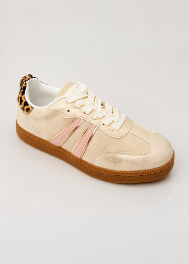 Sneakers vintage avec lacets fantaisie Beige