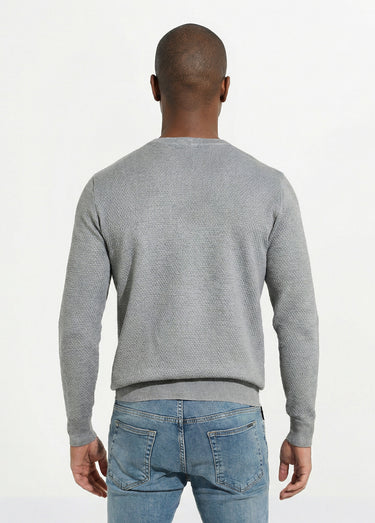 Pull maille fantaisie avec col rond Gris