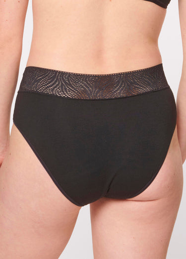 Culotte anti-fuites, ceinture dentelle Noir