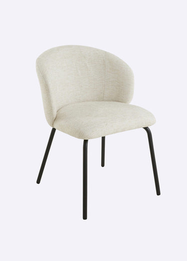 VESPER Chaises tissu chiné, pieds métal Beige