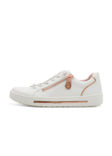 Baskets avec lacets élastiqués et zips Blanc