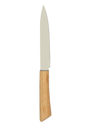 Bloc 4 couteaux + ciseaux, inox / bambou Creme