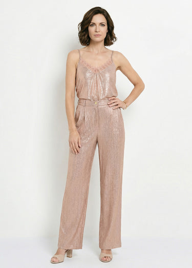 Pantalon large à pinces taille élastiquée Dore