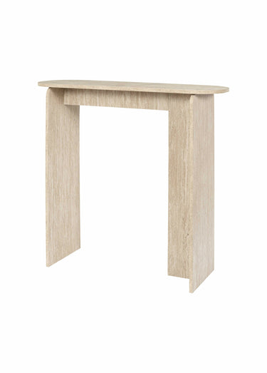 Console design, effet pierre travertin Blanc/Beige