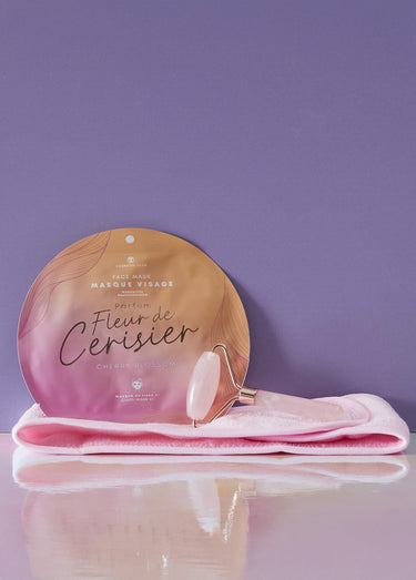 Coffret visage + masseur pierre de jade Rose