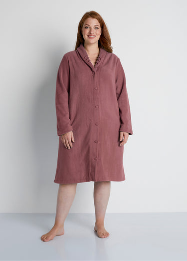 Peignoir robe de chambre polaire uni Bois De Rose