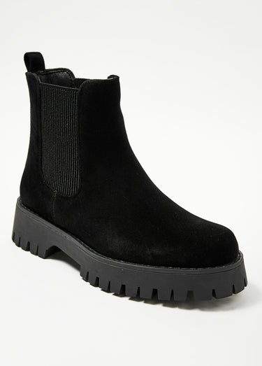 Boots Chelsea effet daim semelle crantée Noir