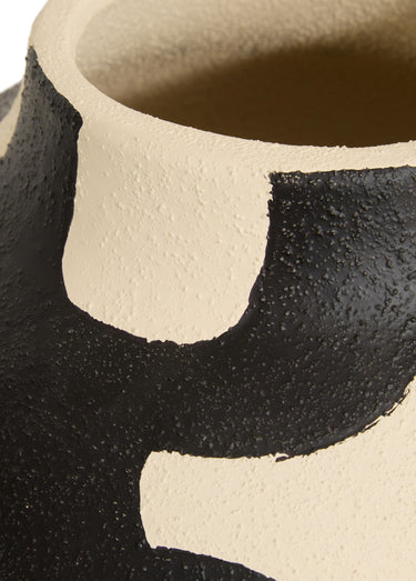 Vase en céramique thème ethnique NYER Noir / Blanc