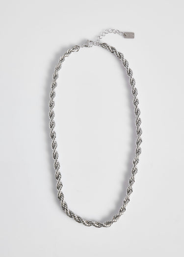 Collier maille torsadée en acier inox Argente