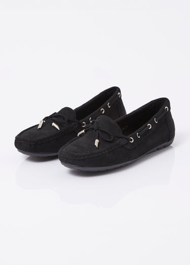 Mocassins en suédine avec œillets métal Noir