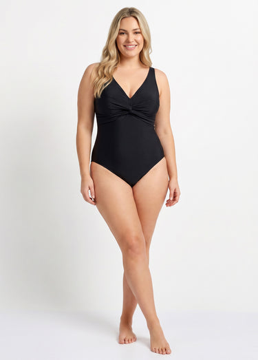 Maillot de bain 1 pièce détail twisté Noir