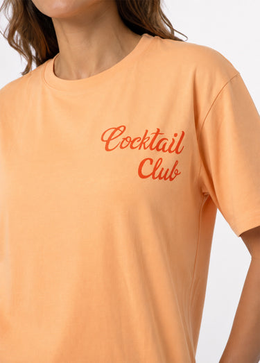 T-shirt col rond print Cocktail Club Orange